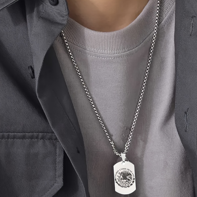 Personalized Mexican Eagle Flag Necklace